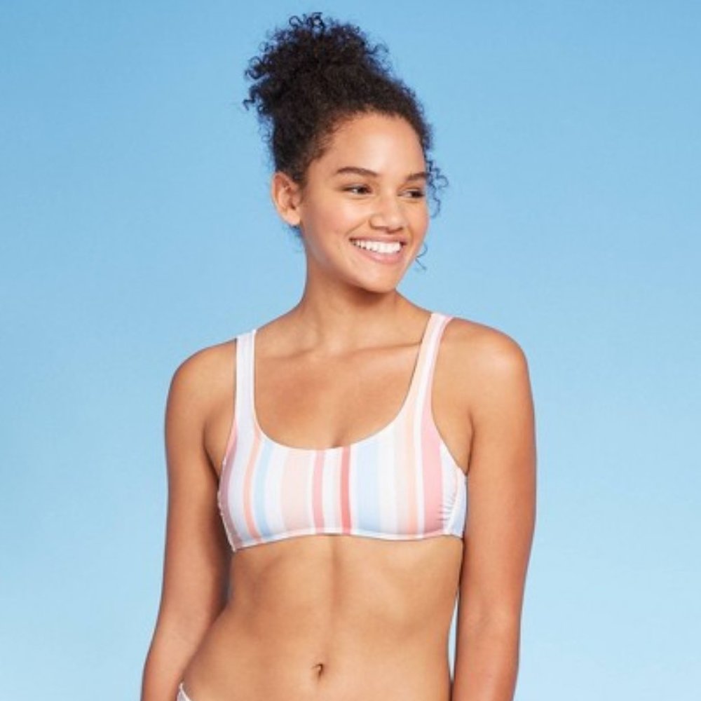 Target striped XS bikini top